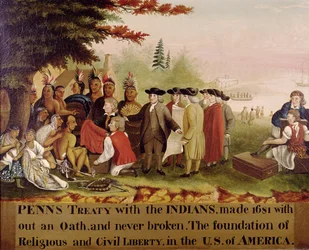 Verdrag van Penn met de Indianen in 1682, c.1840