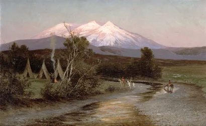 Sierra Blanca bij zonsondergang, kijkend naar het oosten vanaf Palmilia, New Mexico, 1894