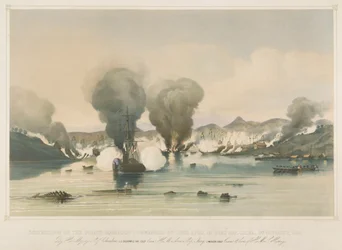 Vernietiging van het piratensquadron onder bevel van Chui Apoo, in Byas Bay, China
