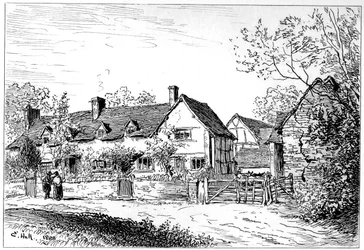 Mary Ardens cottage in Wilmcote, Warwickshire, 1885
