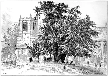 Snitterfield kerk, Snitterfield, Warwickshire, 1885