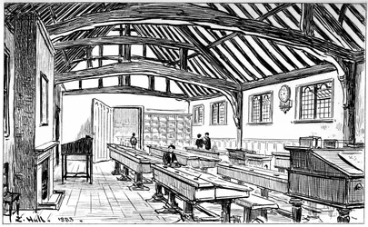 De grammaticaschool, Stratford-upon-Avon, Warwickshire, 1885