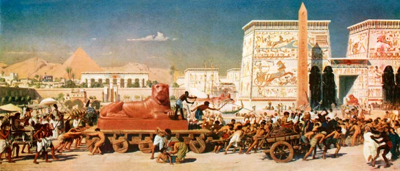 Israël in Egypte (kleurenlitho)
