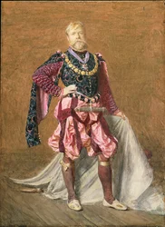 Zelfportret van de kunstenaar in Elizabethaanse kleding, 1887
