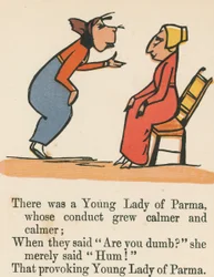 Er was een Jonge Dame uit Parma, wiens gedrag steeds kalmer en kalmer werd, uit 