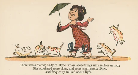 Er was een jonge dame van Ryde, wiens schoenveters zelden los waren, uit 