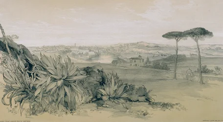 Gezichten in Rome en omgeving: Rome vanaf een villa boven Porta Portese