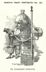 Punch cartoon: Benjamin Ward Richardson, Engelse arts (gravure)