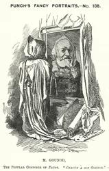 Punch cartoon: Charles Gounod, Franse componist (gravure)