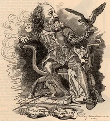 Cartoon van Alfred Tennyson (1809-1893) Engelse dichter