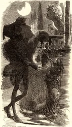 Henry Irving in balkonscène van "Romeo en Julia"