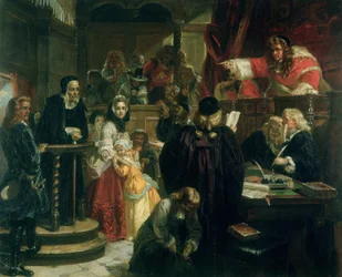 Rechter Jeffries Scheldt Richard Baxter uit tijdens zijn Proces