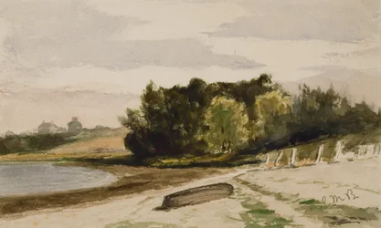 Landschap met boomstam op het strand (#40), ca. 1880