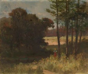 Naamloos landschap met bomen en vrouw, 1894