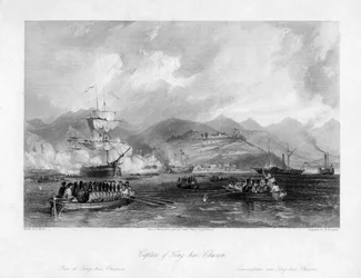 Verovering van Ting-hai, Chusan, China, 1841 19e eeuw