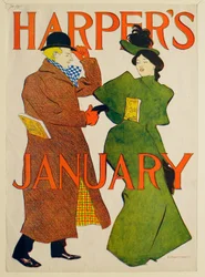 Mann und Frau im grünen Mantel, Januar Harper