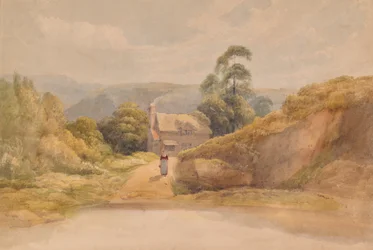 Landschap met huisje