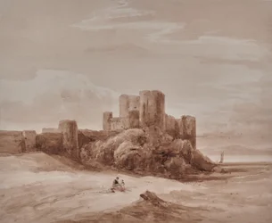 Zeegezicht met kasteel