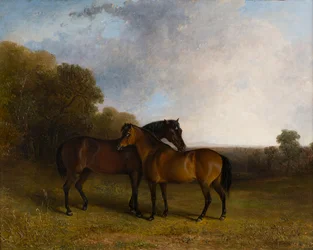 Twee jagers in een landschap, ca. 1830-99