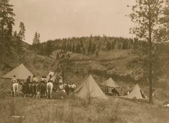 Kamp van de auteur onder de Spokan 1910
