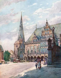 Bremen - Marktplein (kleurenlitho)