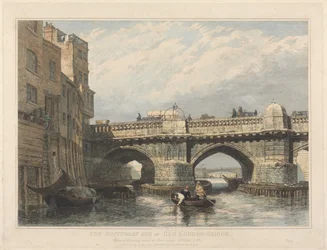 Het Southwark-uiteinde van de oude London Bridge