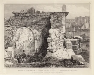 Ruïnes van de St Thomas Kapel op de Oude London Bridge