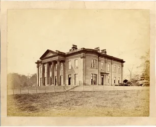 Uitzicht op Roundhay House, Roundhay Park, Leeds