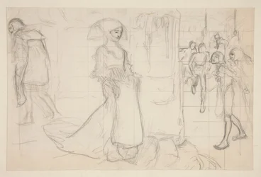 Compositiestudie voor het schilderij Faust en Margaret