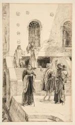 Exuent Salarino en Salanio, uit Act I, Scene i, Koopman van Venetië