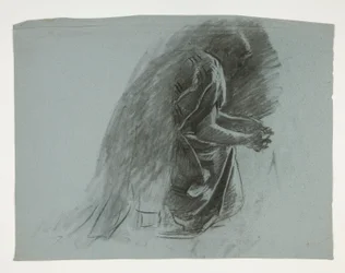 Figurenstudie voor Sir Lancelot en Sir Bors die Galahad zijn sporen geven, uit De Zoektocht naar de Heilige Graal (tweede van een serie van vijftien schilderijen voor de Boston Public Library, voltooid in 1901)