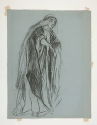 Figurenstudie voor het Kasteel van de Maagden, uit De zoektocht naar de Heilige Graal (een serie van vijftien schilderijen voor de Boston Public Library, voltooid in 1901)