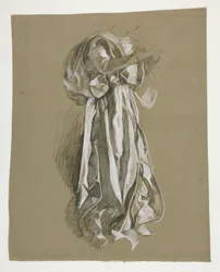 Figurenstudie voor de Jonge Galahad, uit De Zoektocht naar de Heilige Graal (eerste van een serie van vijftien muurschilderingen voor de Boston Public Library, voltooid in 1901)