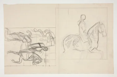 Galahad Vertrekt, studie voor De Zoektocht naar de Heilige Graal (serie van vijftien schilderijen voor de Boston Public Library, voltooid in 1901)