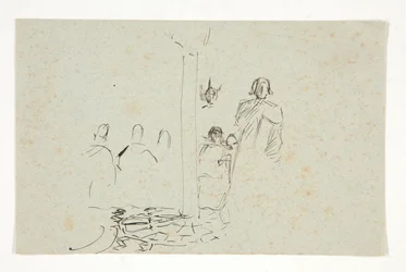 Galahad bij het Kasteel, studie voor De Zoektocht naar de Heilige Graal (serie van vijftien schilderijen voor de Boston Public Library, voltooid in 1901)