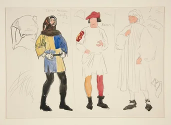 Linnen Kostuum, Bakker Kostuum, Heer: kostuumschets voor Henry Irving