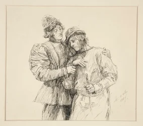 Orlando en Adam, illustratie voor Act II, Scene iv, As You Like It