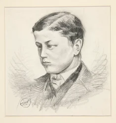 Portret van een niet-geïdentificeerde jonge jongen