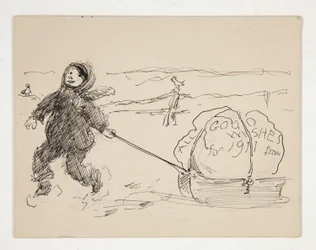 Schets voor een wenskaart: ALLE GOEDE WENSEN VOOR 1911