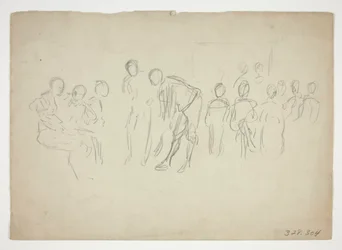 Schets van een menigte - niet-geïdentificeerde illustratie
