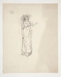 Schets van een vrouw - onbekende illustratie