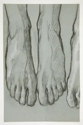 Schets van drie voeten (recto); Schets van één voet (verso)