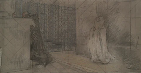 Studie voor De Priester en de Grote Dame