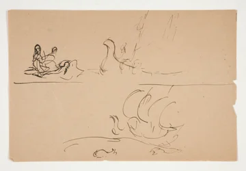 Studie voor De zoektocht naar de Heilige Graal (serie van vijftien schilderijen voor de Boston Public Library, voltooid in 1901)