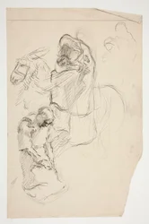 Studie voor De Zoektocht naar de Heilige Graal (serie van vijftien schilderijen voor de Boston Public Library, voltooid in 1901)