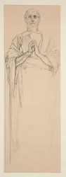 Studie voor een glas-in-loodraam met afbeelding van St. Peter, Parijs