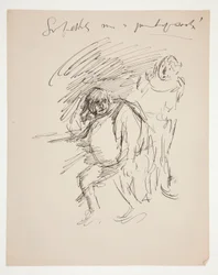Studie voor een ongeïdentificeerd Shakespeare-stuk, mogelijk Falstaff