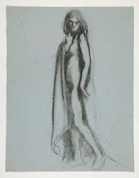 Studie voor figuur van 7 uur in