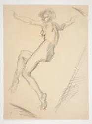 Studie voor figuur van 9 uur voor