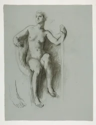 Studie voor figuur van de Genius van de Staat